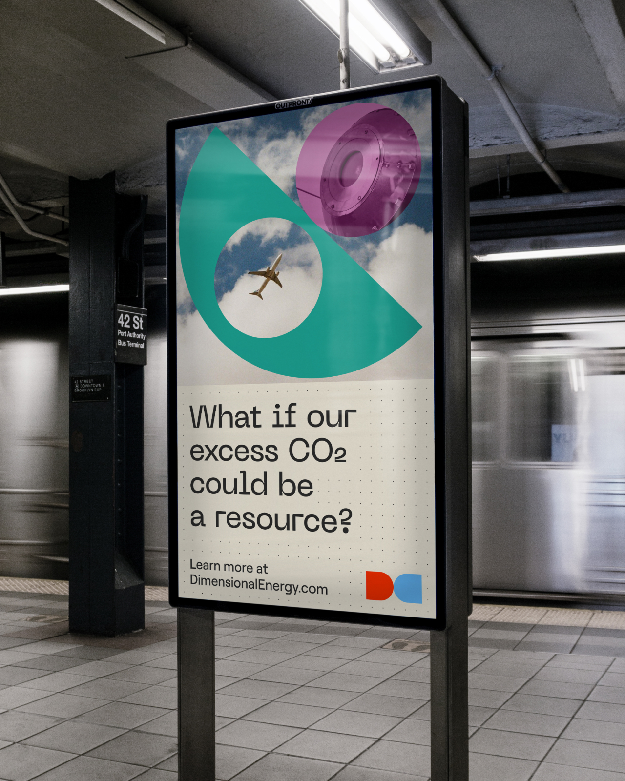 A subway ad for Dimensional Energy