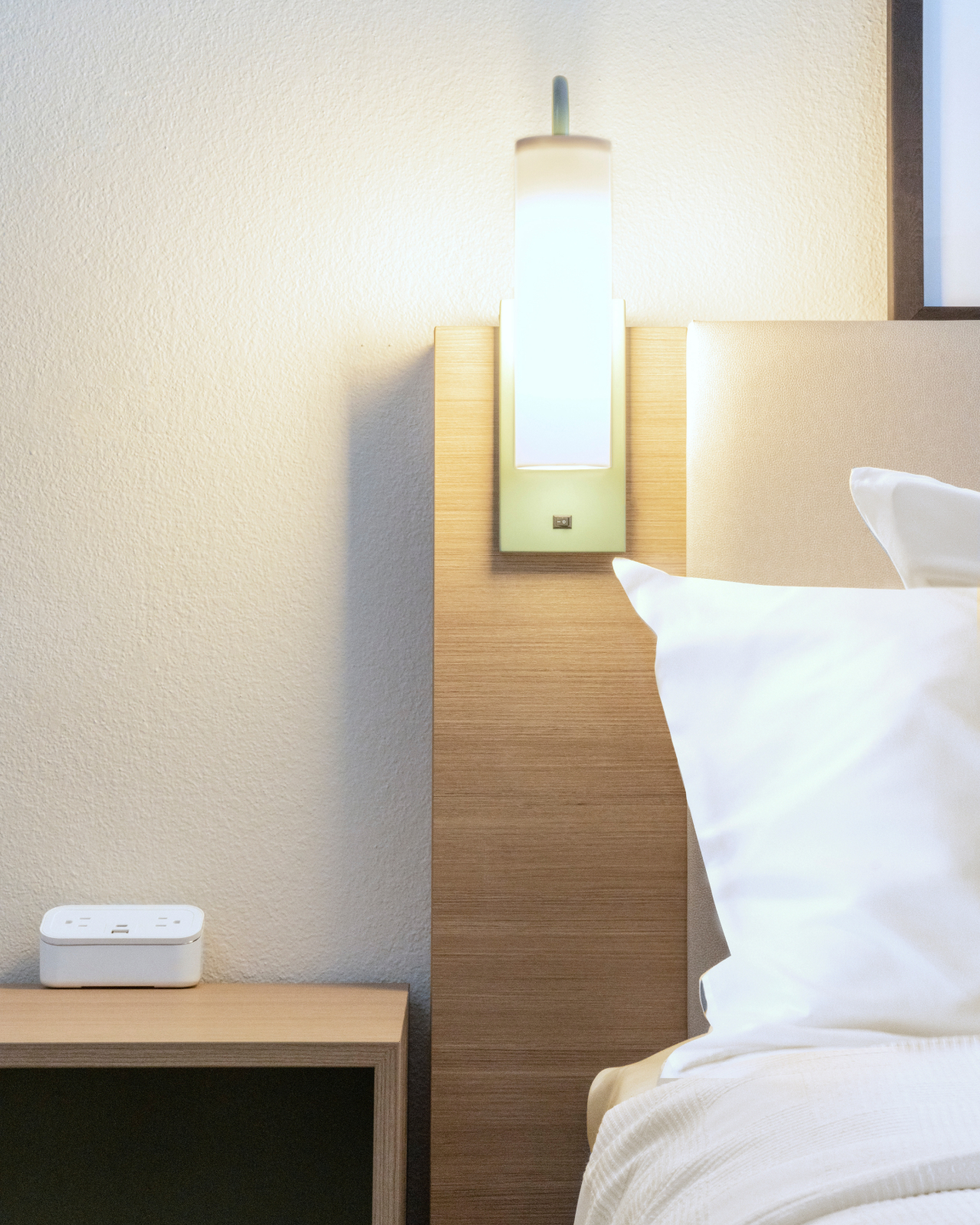 A close-up of details inside a Spark by Hilton room