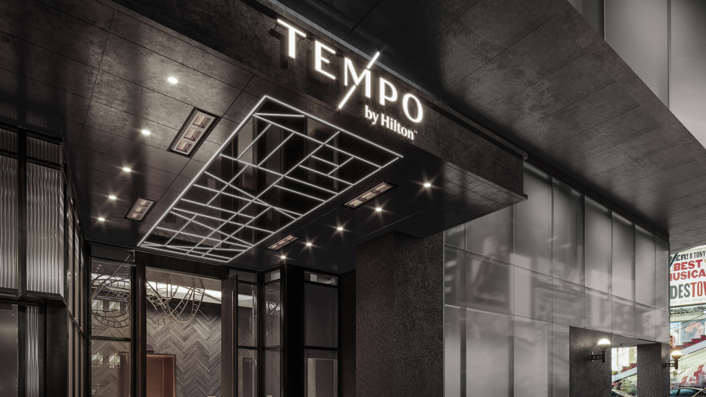 Various elements from our brand identity work for Tempo by Hilton